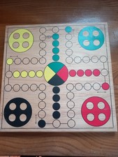Wooden Games Board - Ludo and Snakes and Ladders - 11 inches square