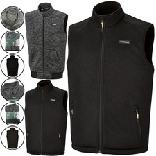 Mens Warm Knitted Zip Thick Quilted Fleece Lined Gilet Anti Pill Hiking Textured