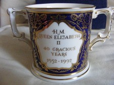   Royal Crown Derby Loving Cup commemorating 40th Anniversary of Queen Elizabeth