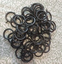 38mm Black Strong Metal Curtain Black Metal Rings with eyelet for 28mm pole x 40