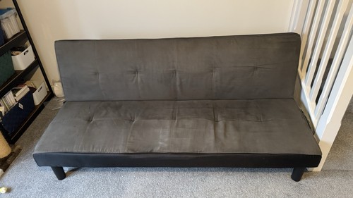 Grey black fabric - grey/black, futon