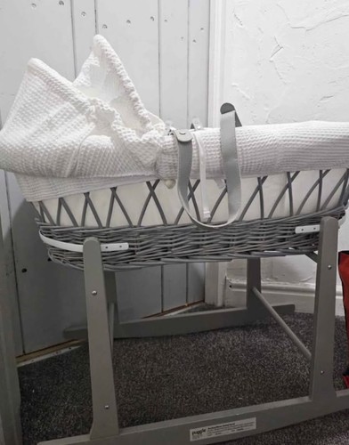 Moses basket grey with rocking - basket,