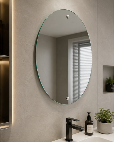 Large frameless drilled oval - drilled,
