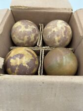 Vintage Unpolished Stone Marbled Orbs / Spheres / Balls Home Decor (Set of 4)