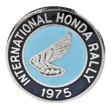 Vintage Old The International Honda Motorbike Rally 1975 Enamel Brooch Badge