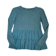 Zara Green Frill Hem Jumper S