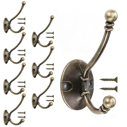 8pcs brass coat hooks - coat, wall