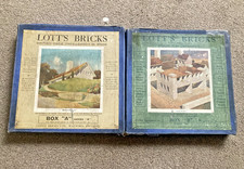 Vintage Boxed Lott's Bricks Stone Building Blocks Series B - Box A & B + Manual