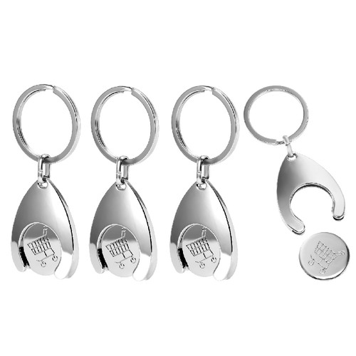 Trolley coin keyring - coin,