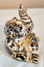 Collage Safari animal print patchwork decoupage ceramic elephant