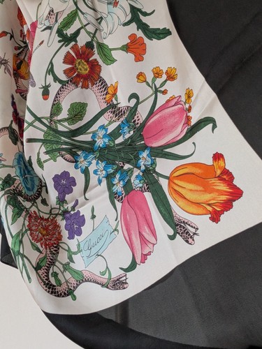 Gucci flora snake print silk - gucci,