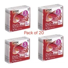 20 x TDK Blank DVD-RW discs 2x