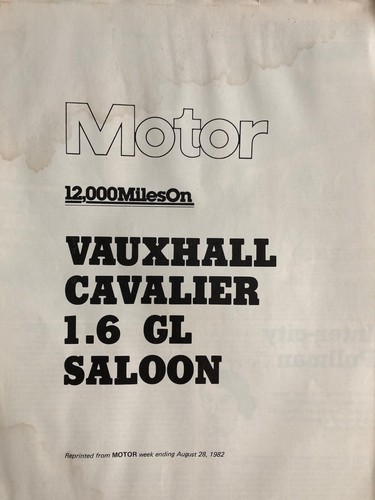Vauxhall cavalier gl - 1.6, 12000