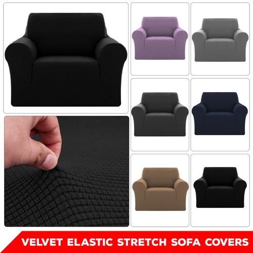 Velvet stretch sofa - velvet,