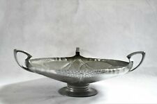 ANTIQUE ~ ART NOUVEAU ~ MADE BY CONNELL ~ PEWTER THREE HANDLE FRUIT BOWL