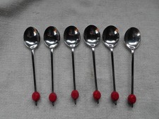 VINTAGE SET of 6 RED COFFEE