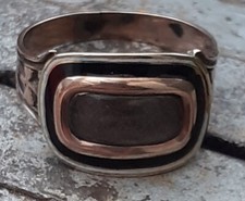 GEORGIAN MOURNING RING 9ct Gold Regency Period Inscribed 1818 Size O.5