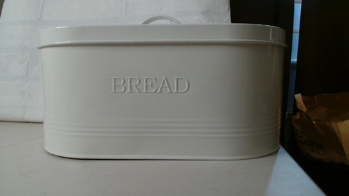 Bread bin steel white - bread,
