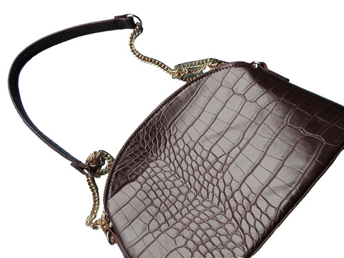 Faux crocodile skin - faux, burgundy