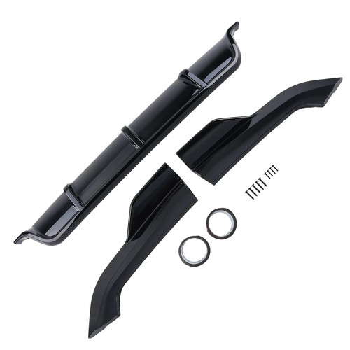 Gloss black rear diffuser - black,