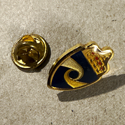 Blue gold shield - gold, crown