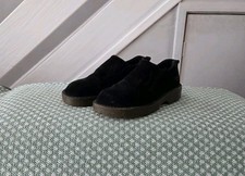 Dr Martens Vintage Black Suede Made In England Slip On Shoes Uk7 (Run Smallish)