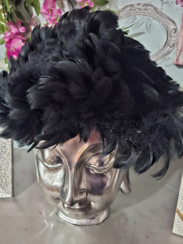 Vintage 1960s black marabou - vintage,