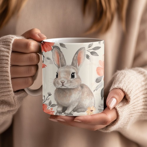 Rabbit theme ceramic mug - ceramic,