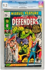 MARVEL FEATURE # 1 CGC 9.2 NM- 1st APPEARANCE of The DEFENDERS- CENTS- 1971- KEY
