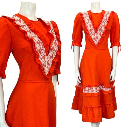 Vtg 70s orange - vtg, white