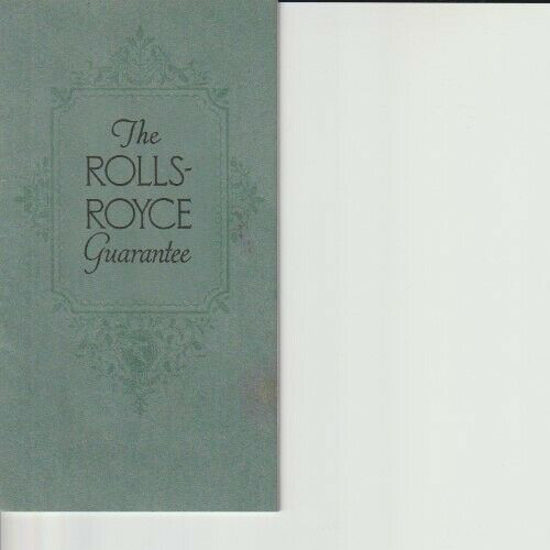 Rolls royce guarantee 1968 - royce,