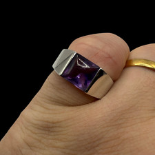 Cartier Tank Ring – Amethyst – 18ct White Gold – Size 56 (UK P½)