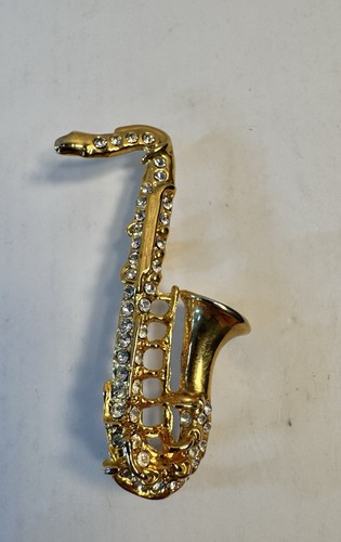 Saxophone brooch with - brooch,