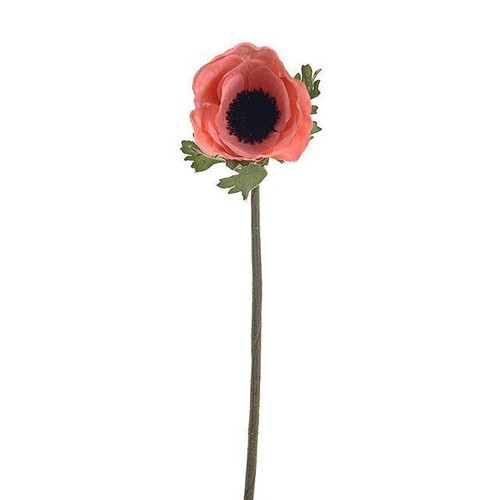 Coral faux silk anemone - coral,