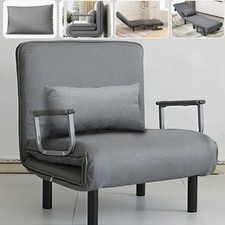 1 Seater Fabric Sofa Bed Sleeper Couch Sofabed Settee Recliner Beds Grey