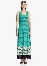 Missoni Maxi Dress Chevron Zig Zag  Colourful Knit Gown Beach Size 42 EU 10 AU