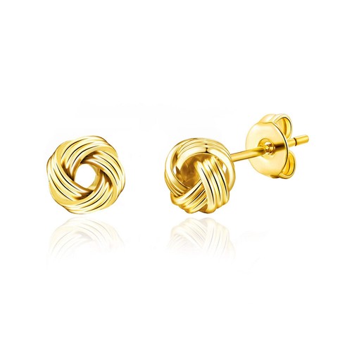 18k gold plated love knot - gold,