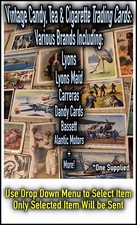 Vintage Candy, Gum, Tea & Cigarette Trading Cards: Lyons, Carreras, Dandy + More