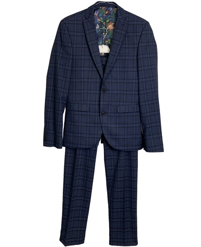 Next suit reg blue plaid - suit,