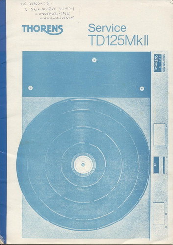 Thorens 125 mk2 service - mk2,