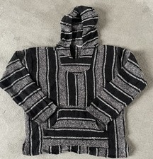 Vintage Men’s Mexican Baja Surfer Party Festival Hoodie Multicoloured Black UK S