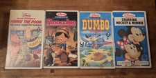 4 x Disney VHS Pinocchio Dumbo Winnie tge Pooh Mickey & Minnie 