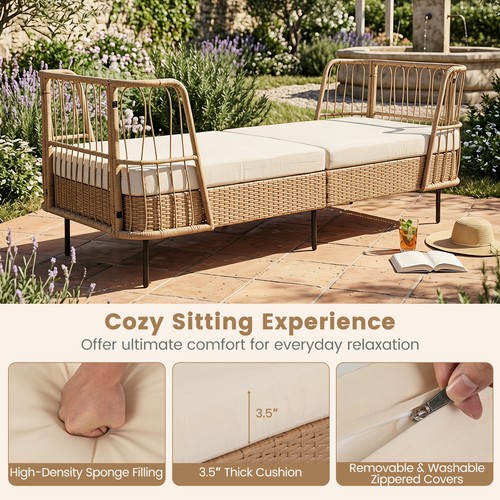 Patio rattan couch sofa bed - sofa,