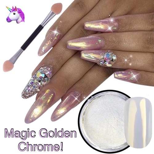 Nail powder golden mirror - nail,