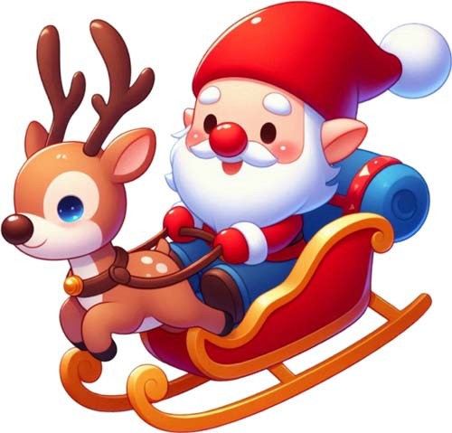 Christmas santa gnome reindeer - santa,