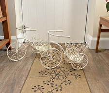 Vintage Planters Plant Pot Holders Bicycle Retro 1950s 60s Ornate Metal