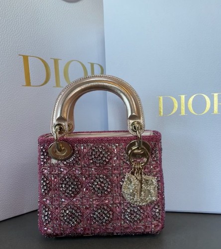 Mini lady dior bag - mini, metallic