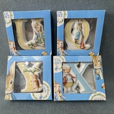 Enesco Beatrix Potter Peter Rabbit Ceramic Letters L Q X Y Boxed Set