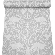 Grey Floral Damask Wallpaper