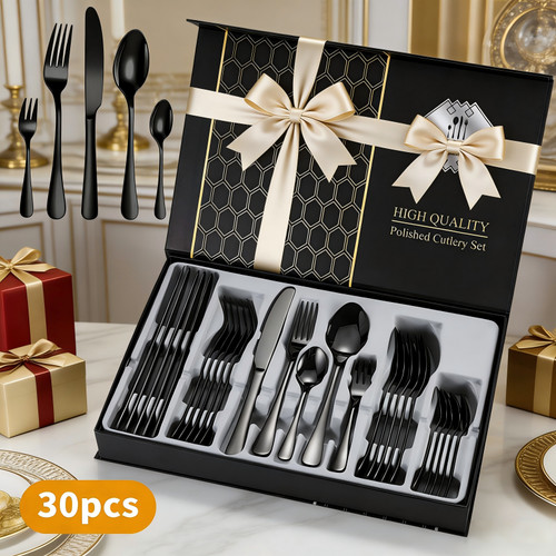 30x cutlery dinner set solid - 30x,